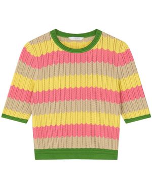 LK Bennett Cinzia Treetop Multicoloured Cotton Blend Zig Zag Poin - Yellow