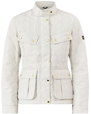 Barbour Halsey Quilted Jacket Cream - White