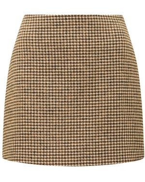 Forever New Kaia Checked Mini Skirt - Natural