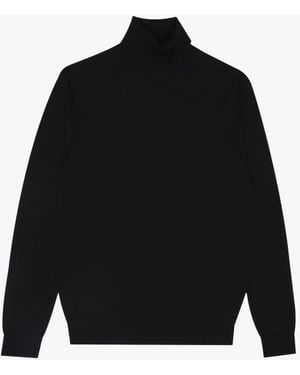 Reiss Caine Merino Wool Rollneck - Black