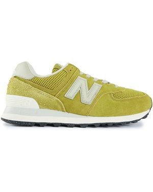 New Balance 574 Suede Trainers - Yellow