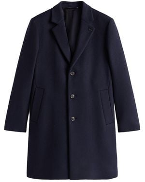 Tommy Hilfiger Blend Single Breasted Coat - Blue