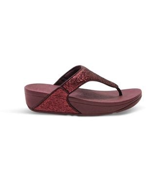 Fitflop Lulu Crinkled-Shimmer Toe-Post Sandals - Purple