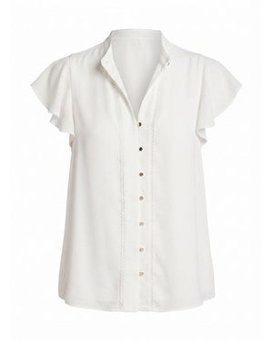 Forever New Jennie Flutter Sleeve Blouse - White