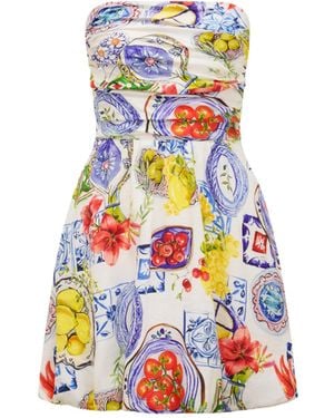 Forever New Phoebe Strapless Bubble Hem Mini Dress - White