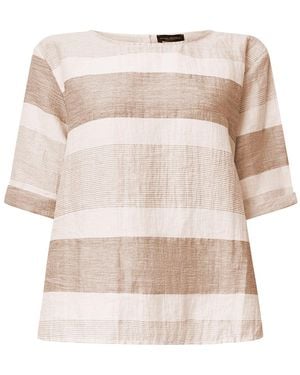 James Lakeland Striped Blend Top - Natural