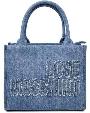 Love Moschino Denim Top Handle Tote - Blue