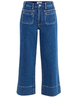 PAIGE Anessa Wide Leg Cropped Jeans - Blue
