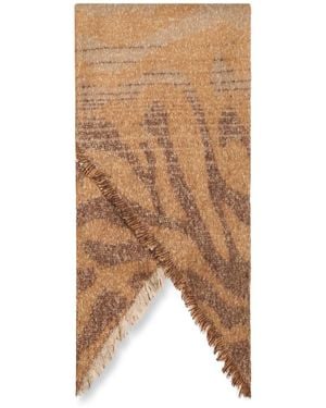 James Lakeland Tiger Print Scarf - Natural