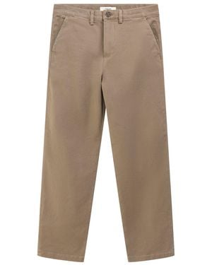 SELECTED Straight Miles Twill Trousers - Natural