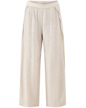 Pieces Agnes High Slit Beach Trousers - White