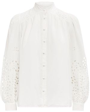 Forever New Sutton Embroidered Detail Blouse - White