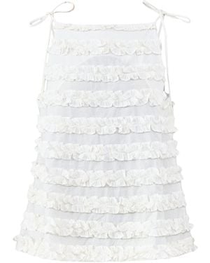 Damson Madder Leili Ruffle Cami - White