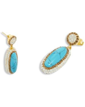 SORU Women's Turquoise Double Sided Earrings - Blue