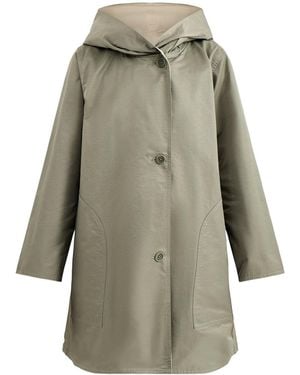 Eileen Fisher Reversible Hooded Coat Multi - Grey