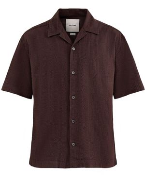 Only & Sons Seersucker Resort Shirt - Brown
