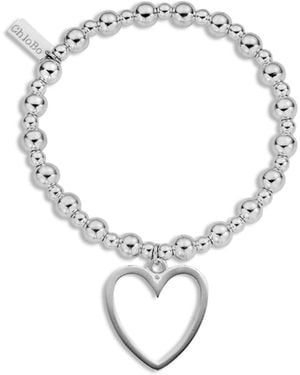 ChloBo Mini Small Ball Open Heart Bracelet - Metallic