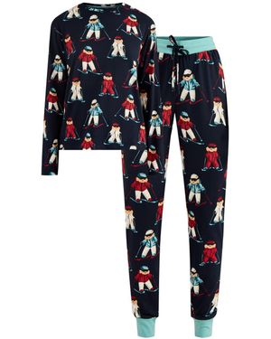 Chelsea Peers Skiing Dog Pyjama Set - Blue