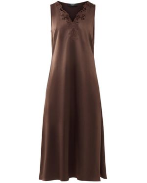 Weekend by Maxmara Weekend Canossa Slip Dress With Lace Neckline - Brown