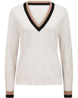 Forever New Women's Rose Striped Trim Jumper - White