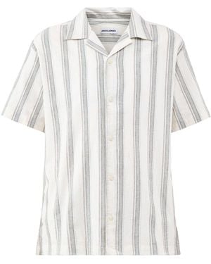 Jack & Jones Breeze Stripe Short Sleeve Shirt Cream - White