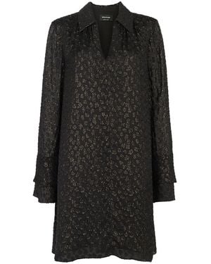 Whistles Metallic Dobby Mini Dress - Black
