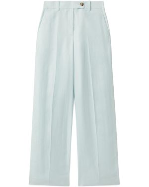 Reiss Lori Viscose-Linen Wide Leg Suit Trousers - Blue