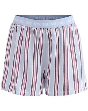 Stripe & Stare Ecovero Pyjama Shorts - White