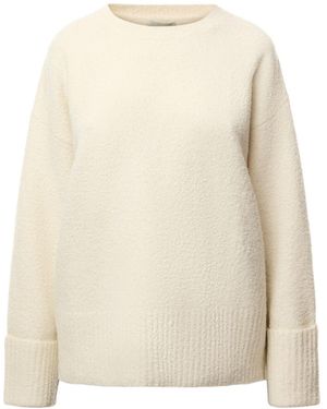 Pretty Lavish Oversized Borg Fleece Funnel Neck Jumper - White