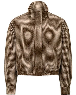 Forever New Kaia Checked Crop Jacket - Brown
