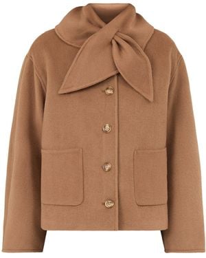 Nobody's Child Tie Neck Jacket - Brown