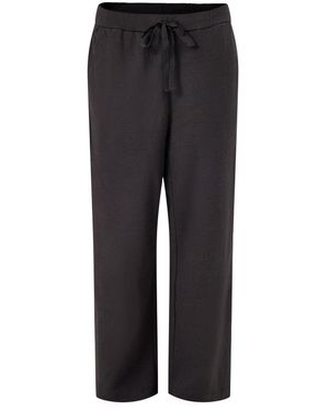 Eileen Fisher Wide Ankle Pant With Drawstring - Black