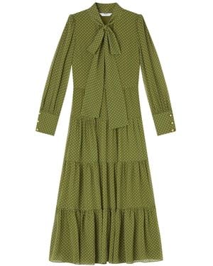 LK Bennett Polly & Birch Polka Dot Tiered Dress - Green