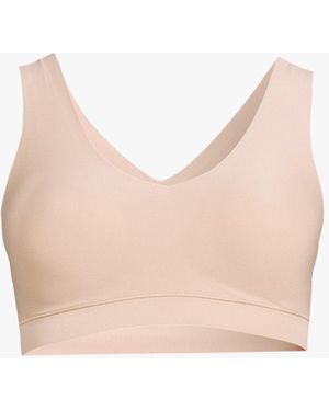 Chantelle Soft Stretch V Neck Padded Crop Top - Natural