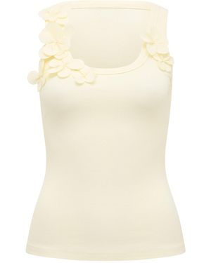 Forever New Pia Applique Scoop Neck Tank Top - Natural