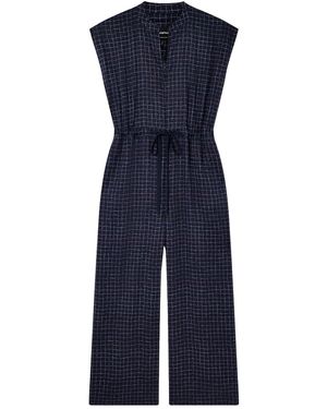 Whistles Grid Print Sleeveless Jumpsuit - Blue