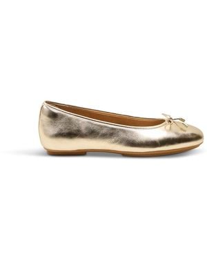 Fitflop Delicato Bow Soft Metallic- Ballet Flats - White