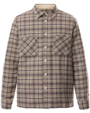 Wax London Whiting Basket Check Overshirt - Grey