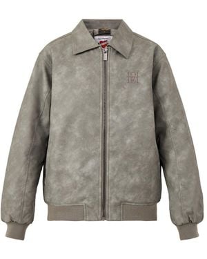 Ed Hardy Cobra Embossed Vegan Jacket - Grey
