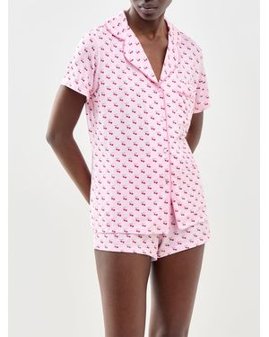 Stripe & Stare Short Pyjama Set - Pink