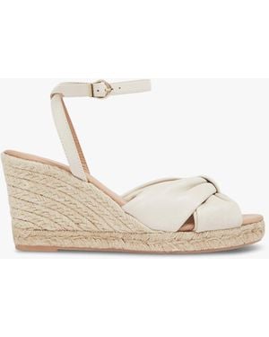 LK Bennett Women's Angela Cream Leather Espadrille Sandals - White