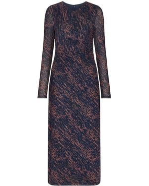 Whistles Abstract Marks Mesh Dress - Blue