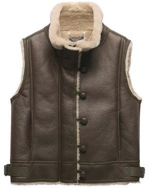 Mint Velvet Women's Khaki Funnel Neck Gilet - Brown