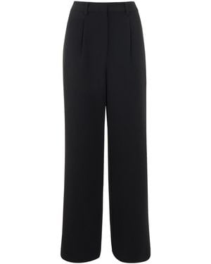 Whistles Crepe Side Stripe Trouser, Wood/Metal - Black