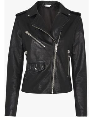 Whistles Women's Agnes Pocket Leather Jacket - Black
