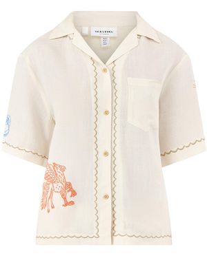 Sea Level Bowling Shirt Cream - White