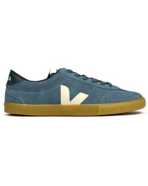 Veja Volley Suede Trainers Natural - Blue