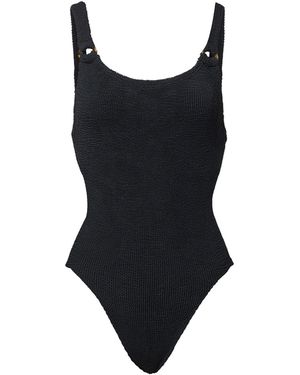 Hunza G Women's Domino Crinkle Swimsuit - Black