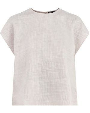 Eileen Fisher Round Neck Square Top - White