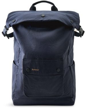 Barbour Transport Foldover Backpack Bag - Blue